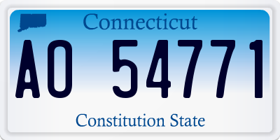CT license plate AO54771