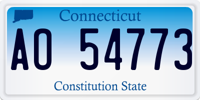 CT license plate AO54773