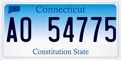 CT license plate AO54775