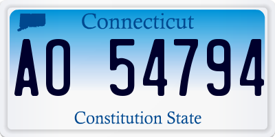CT license plate AO54794