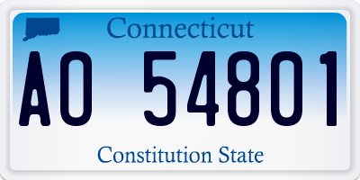 CT license plate AO54801