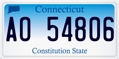 CT license plate AO54806
