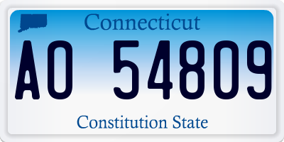 CT license plate AO54809