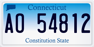 CT license plate AO54812