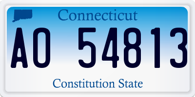 CT license plate AO54813