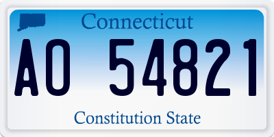 CT license plate AO54821