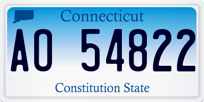 CT license plate AO54822