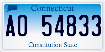 CT license plate AO54833