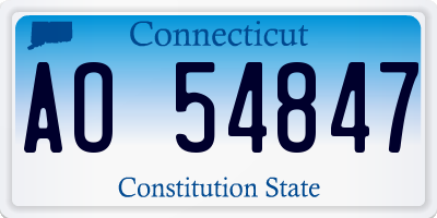 CT license plate AO54847
