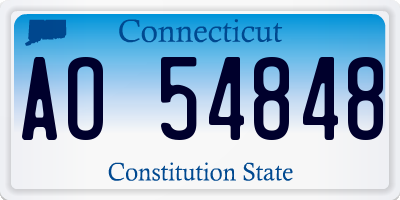 CT license plate AO54848