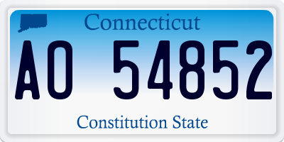 CT license plate AO54852