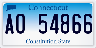 CT license plate AO54866