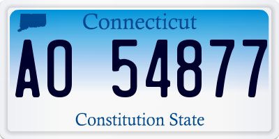 CT license plate AO54877