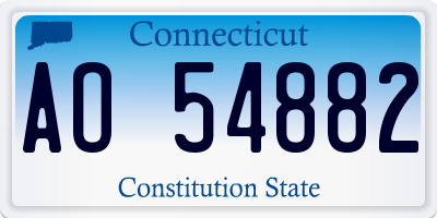 CT license plate AO54882