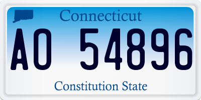 CT license plate AO54896