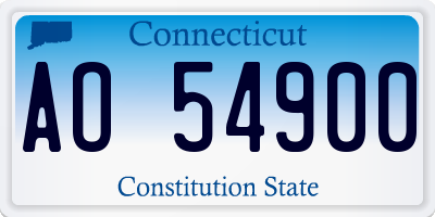 CT license plate AO54900