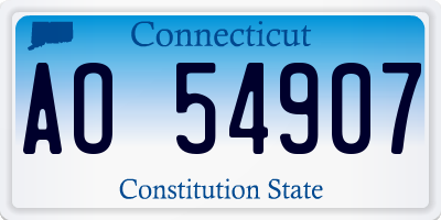 CT license plate AO54907