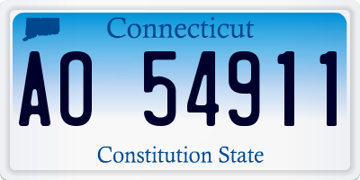 CT license plate AO54911
