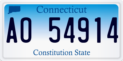 CT license plate AO54914