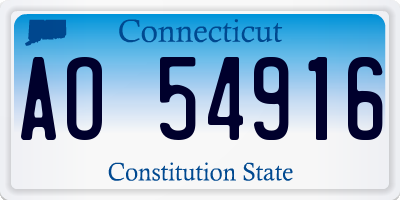 CT license plate AO54916