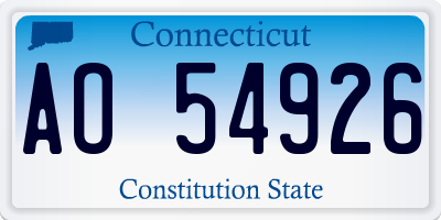 CT license plate AO54926