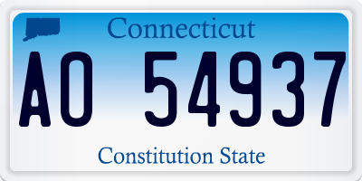CT license plate AO54937