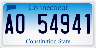 CT license plate AO54941
