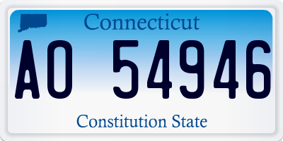 CT license plate AO54946