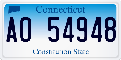 CT license plate AO54948