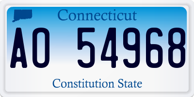 CT license plate AO54968