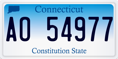 CT license plate AO54977