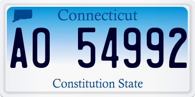 CT license plate AO54992