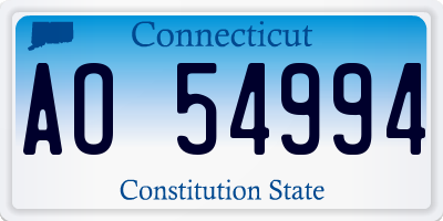 CT license plate AO54994
