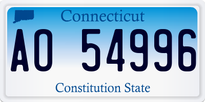 CT license plate AO54996