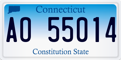 CT license plate AO55014