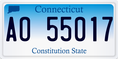 CT license plate AO55017
