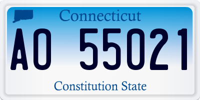 CT license plate AO55021