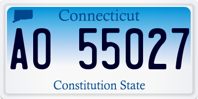 CT license plate AO55027