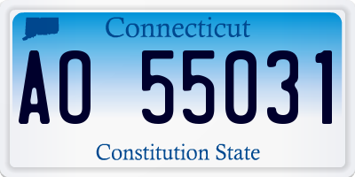 CT license plate AO55031