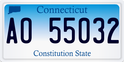 CT license plate AO55032