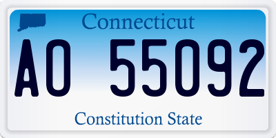 CT license plate AO55092