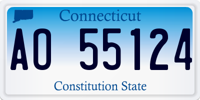 CT license plate AO55124