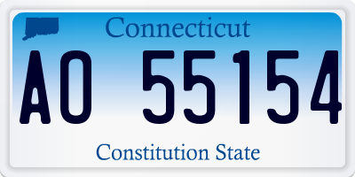 CT license plate AO55154