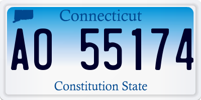 CT license plate AO55174