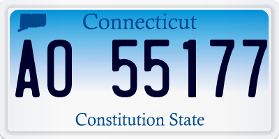 CT license plate AO55177