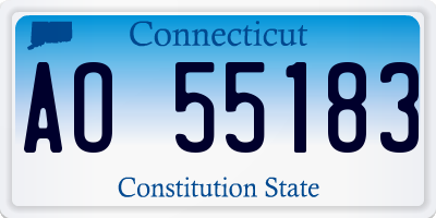 CT license plate AO55183