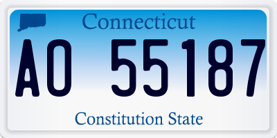 CT license plate AO55187
