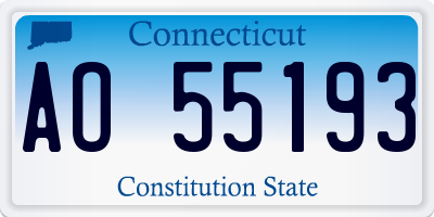 CT license plate AO55193