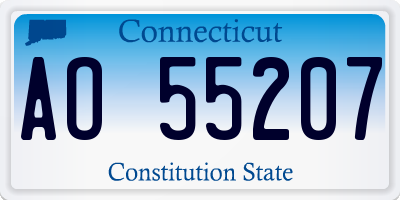 CT license plate AO55207
