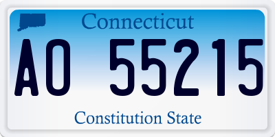 CT license plate AO55215